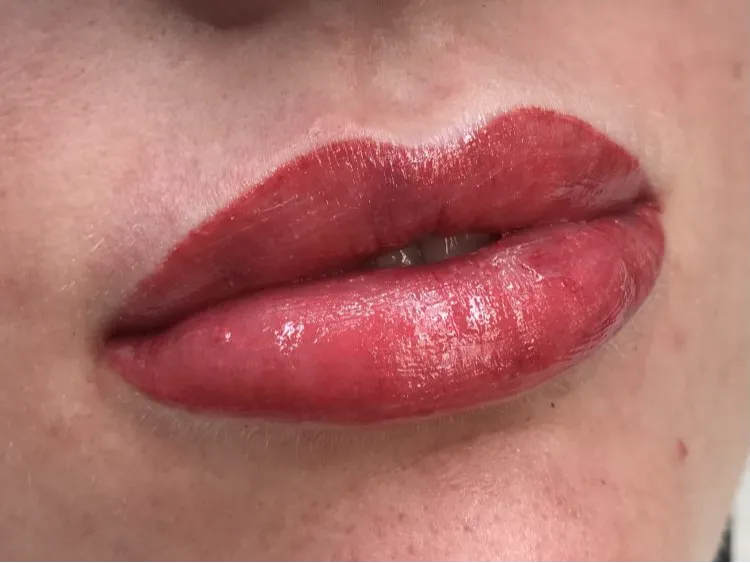 Soft lip blush result — lip blush aftercare at Permanent Perfection Mawdesley Lancashire